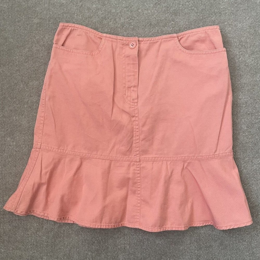 Loft Mini Skirt Womens 0 Coral Pockets Casual Cute Fit & Flare Spring Summer